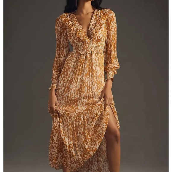 Anthropologie Odessa V-Neck Ruffle Dress - Picture 11 of 13